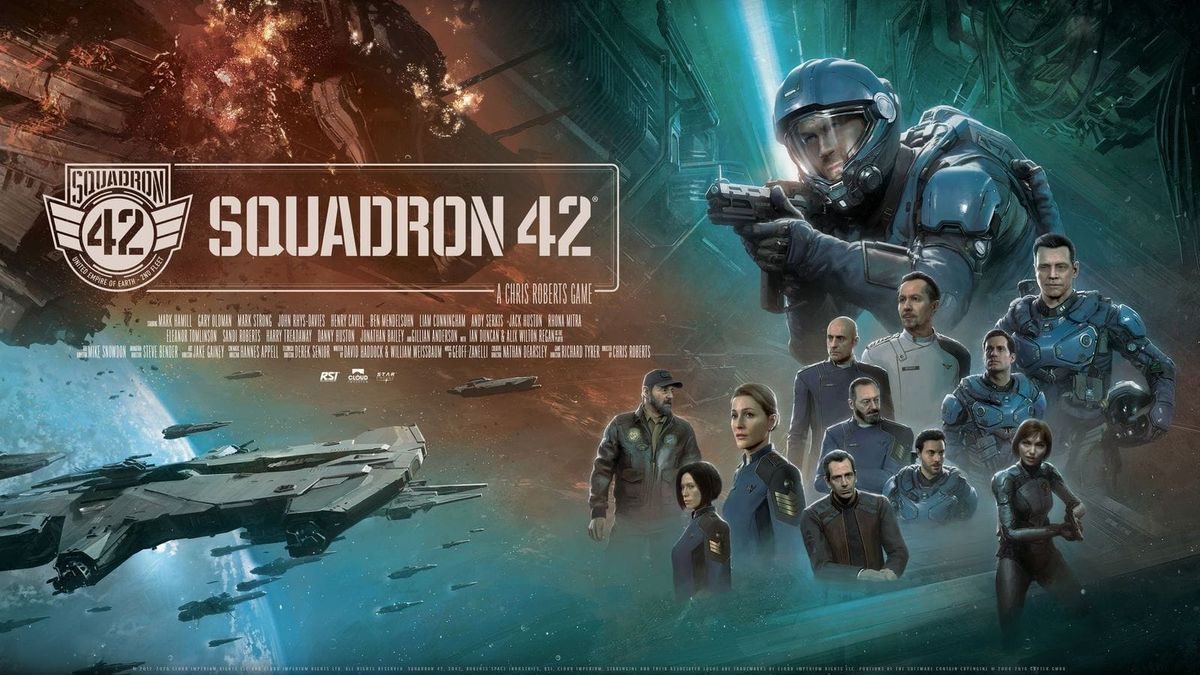 Squadron 42'nin resmi kadro afişi, Henry Cavill ve diğer oyuncuları bir arada gösteriyor